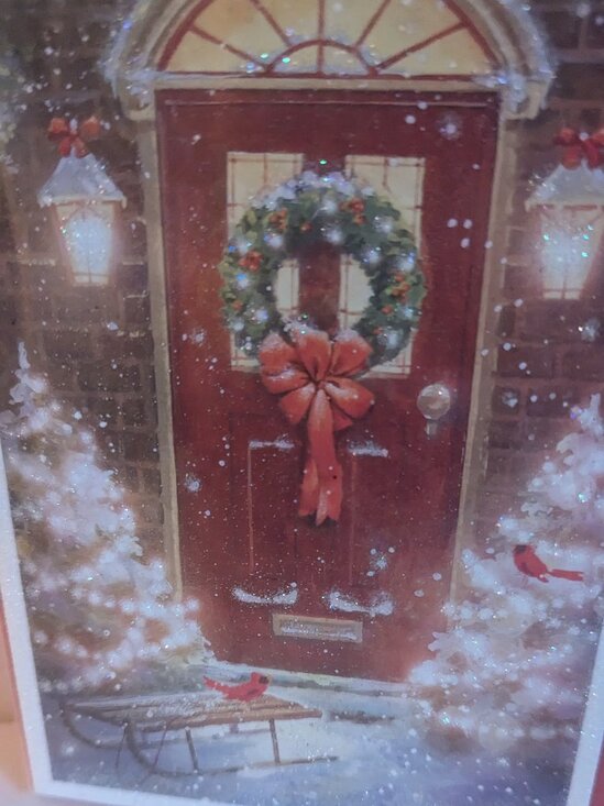 NWT 16 Cozy Wreath Trees Door American Greetings Christmas Cards Sealed Holiday - Picture 2 of 6